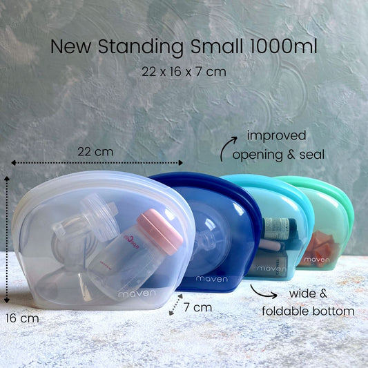 MAVEN STANDING SMALL (1000ML) Silicone Bag/Pouch Food Safe & Leakproof
